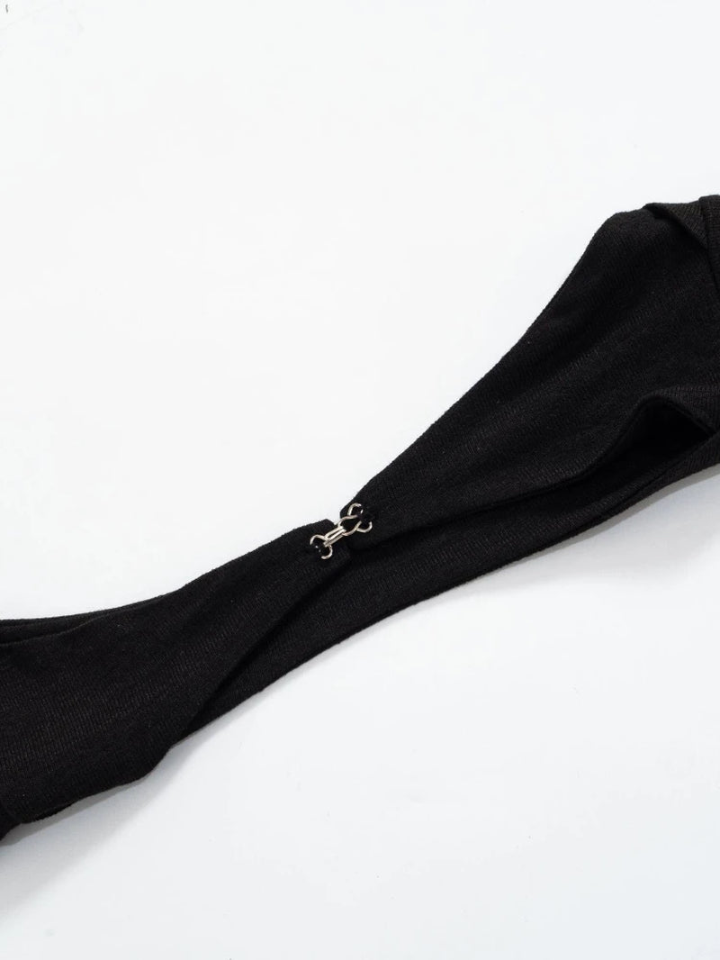 Solid-Coloured Lace-Up Tops Casual Long Sleeve Shirts for Women Slim Short One-Piece Collar Women Clothing Slim Tight Streetwear