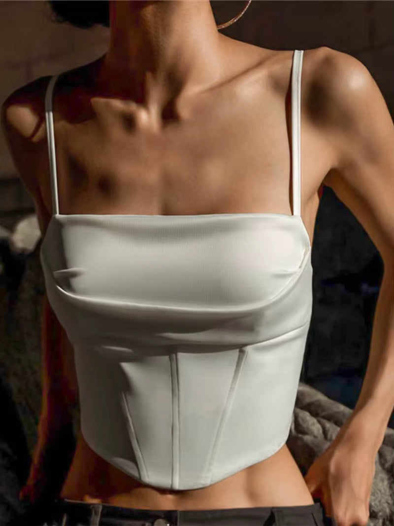 Spaghetti Strap Tank Top Sexy Backless Bandage Skinny Crop Tops 2024 Summer Elegant Lace up Party Streetwear Women Camis